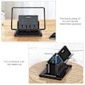Miniatyrbillede 2 af 5: Justerbar vertikal bærbar computer stand til skrivebord, notesbogsholder med telefonstand, desktop dock 3 i 1 pladsbesparende sort