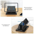 Miniatyrbillede 2 af 5: Justerbar Vertikal Bærbar Stativ til Skrivebord, Notebook Holder Med Telefon Stativ, Desktop Dock 3 I 1 Pladsbesparende Sort