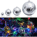 Miniatyrbilde 2 av 5: 12 stk 1,2 tommers sølv speil discokuler juletrepynt H