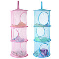 Miniatyrbillede 1 af 6: Pcs 3-lags foldbar mesh kurv 3-lags hængende mesh opbevaringspose til opbevaring Spar plads til garderobe badeværelse og køkken