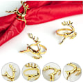 Miniatyrbillede 2 af 5: 12 stk. Julehjorte Servietringe, 6CM Guld Hjorte Serviet Holder