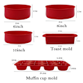 Miniatyrbilde 4 av 7: Muffinsform brødform, femdelt bake sett