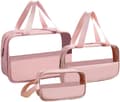 Transparent kosmetisk väska 3-delad (rosa), necessär