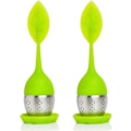 Miniatyrbillede 1 af 5: Original teinfuser med teboldsskål 100% fødevaregodkendt silikoneinfuser & rustfrit stål teinfuser - Grøn (sæt med 2)