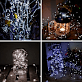 Miniatyrbilde 5 av 6: Solcelle Lyslenke Utendørs, 200LED 22M 8 Moduser IP65 Vanntett Lyslenke for Hjem Utendørs Hage Bryllup og Julebord, Kald Hvit