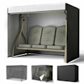 Miniatyrbillede 1 af 3: Havehave gyngebeskyttelse, vandtæt skygge, let og holdbar (sort-220*125*170CM)