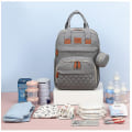 Miniatyrbild 3 av 5: Babyblöja Ryggsäck Resebassinet Skötbord Matta Bärbar Spjälsäng Tote（röd）