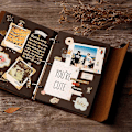 Miniatyrbillede 4 af 4: Fotoalbum Scrapbog Rejse Læder Fotobog Vintage DIY Genopfyldbar Sorte Sider Hukommelse Bryllup Gæstebog (Grøn)