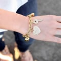 Miniatyrbillede 3 af 5: Guld Link Armbånd - 7\"+2\" Forlænger 14K Guldbelagt Kærlighedsarmbånd