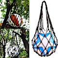 Miniatyrbild 2 av 5: Mesh bollhållare basketboll volleyboll fotboll förvaring nätpåse boll bärnät för en boll（svart）