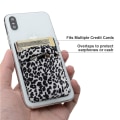Miniatyrbillede 2 af 5: Dobbeltlags Lycra Mobiltelefon Kort Holder - Leopard Print, Multif