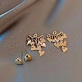 Miniatyrbilde 3 av 6: Mote Statement Øredobber Lange Statement Bling Dusker Kjærlighet H