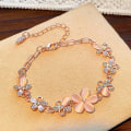 Miniatyrbillede 4 af 5: Pink blomst armbånd til kvinder