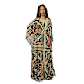 Miniatyrbild 1 av 5: Kvinnors tryckta maxiklänning fladdermusärm strandklänning plus size solklänning strandkläder kaftan cover-ups Dn0533