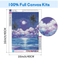Pikkukuva 2 / 5: Timanttimaalaussetti aikuisille, rantamaisema ja kuu 5D DIY
