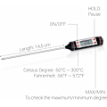 Miniatyrbillede 3 af 5: 2 stk. stegetermometer - madlavningstermometer til præcis bagning af flydende bagværk - temperaturtermometer på LCD-skærm