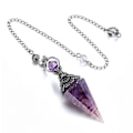Miniatyrbillede 1 af 5: Chakra Krystal Hexagonal Pendul Reiki Healing Krystal Punkter Gemstone Dowsing Pendul Til Divination Scrying Wicca Ametyst