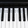 Miniatyrbillede 3 af 5: 61/88 Tangenter Genanvendelige Silikone Klaver Keyboard Note Etiketter Klaver Noter Guide Stickers Sort Hvid