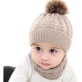 Miniatyrbilde 4 av 5: 2PCS Toddler Baby Knit Hat Scarf,Thermal Soft Loop Scarf Unisex K