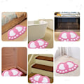Miniatyrbillede 3 af 5: Skridsikker absorberende bademåtte, stort fødder design, polyester, pink