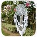 1 st stor Boho drömfångare vit fjäder Macrame väggdekoration Vi