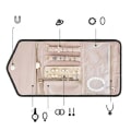 Miniatyrbillede 4 af 5: Rejse Smykkearrangør, Foldbar Smykkeæske til Rejser, Blød Læderholder til Øreringe, Halskæder, Ringe (Sort)