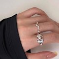 Miniatyrbillede 1 af 6: Enkel perle ring, 2 stk. pigering, justerbar
