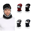Miniatyrbillede 2 af 4: Vinter Beanie Hat Scarf Sæt Varmt Strikket Hat Tyk Fleeceforet Vinterhue (Grå)