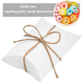 Miniatyrbillede 5 af 5: Pillow Case Box Kraft Candy Box Gaveæske til Bryllup Fødselsdag Par