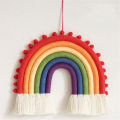 Miniatyrbillede 1 af 5: Regnbue Macrame Vægtæppe Boligindretning Boheme Vægtæppe Håndvævet Børneværelsesindretning (Stil 4) 4