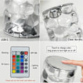 Miniatyrbilde 4 av 5: Krystall lys 16 farger RGB touch lys romantisk liten bordlampe