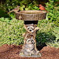 Miniatyrbillede 5 af 5: Harpiks vaskebjørn statuer slot fuglebad polyresin antik have fuglebad til have gård dekoration dyr figurer ornamenter, praktisk