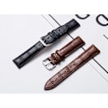 Miniatyrbilde 5 av 5: 2PC Lærreim til klokke - Alligator Grain Kalveskinn Erstatningsrem - Rem med spenne i rustfritt stål for menn og kvinner 20mm