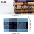 Miniatyrbillede 3 af 6: Dames Plaid Sjal Vinter Lang Varmt Plaid Kashmir Uld Sjal Sjal Gul
