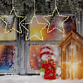 Miniatyrbild 2 av 4: 3-pack julstjärnor för fönster med batteridriven timer, 8 ljus