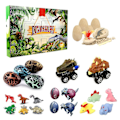 Miniatyrbillede 1 af 5: 24 stk. dinosaurlegetøjssæt Dinosaur Blind Boxes Dinosaur Car Transporter Carrier Sæt Inkluderer Dinosauræg Fossiler