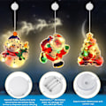 Miniatyrbilde 3 av 5: Set med 3 LED julelys med sugekopp, julevindu sugekopp