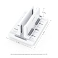 Miniatyrbillede 5 af 5: Justerbar vertikal bærbar computer stander til skrivebord, notesbogsholder med telefonholder, skrivebordsdock 3 i 1 pladsbesparende hvid