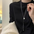 Miniatyrbillede 2 af 5: Udtrækkelig lang perlehalskæde, sweaterkæde