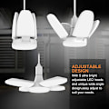Miniatyrbilde 5 av 5: 1 stk 38w LED garasjelys, sammenleggbar E27-pære, 4 justerbare vifteblader, deformerbar