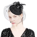 Miniatyrbilde 1 av 5: Sløyfe Fascinator Hat Slør Mesh Hodebånd for Kvinner (Svart)