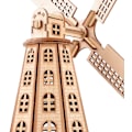 Miniatyrbillede 2 af 4: Træ hollandsk vindmølle 3d puslespil model kits samlet pædagogisk 3d puslespil udfordring gave til voksne