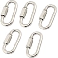 Miniatyrbillede 3 af 5: M6 Rustfrit Stål Hurtigkobling D-formet Karabinhage Kædelinks 5stk(