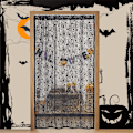Miniatyrbillede 1 af 5: Sorte gardiner i sort blonde - Edderkop, 100cm x 200cm