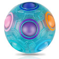 Miniatyrbild 1 av 5: Magisk regnbågsboll Fidgetboll Speed Puzzle Ball Cube Hjärngympa Pedagogisk leksak Strumpfyllnad för barn Vuxna（Luminous）