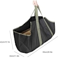 Miniatyrbillede 3 af 5: (Sort+grøn) Brændeholder Logge, Heavy Duty Robust Canvas Log