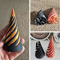 Miniatyrbillede 3 af 5: Umulig Pyramide Gennemgangs Skulptur, Helix Skrue Fidget Legetøj, Spiral Kegle Cone a