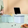 Miniatyrbild 5 av 5: Praktisk förvaringslåda Snacksbehållare med enhetsstativ för att titta på videor eller ansiktsbehandlingar Effektiv utrymmeshantering Round white