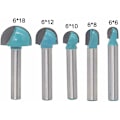 Miniatyrbillede 2 af 5: 5 stk. 6mm skaft router core box bits CNC rund rillefræsning