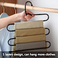 Miniatyrbillede 3 af 5: Bukser Bøjle Multi-lag (4 Pak) S-stil Jeans Bukser Bøjle Skab Rustfrit Stål Rack Pladsbesparende Til Slips Tørklæde